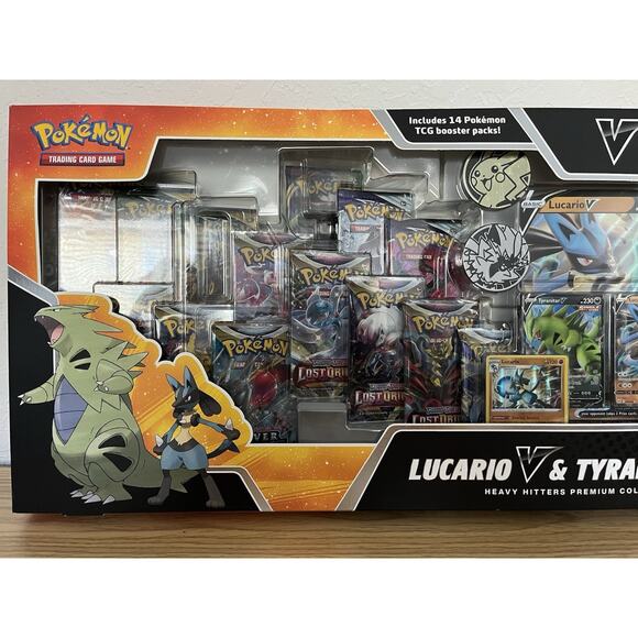 Pokemon TCG Lucario V & Tyranitar V Heavy Hitters Premium Collection NEW - Picture 2 of 6